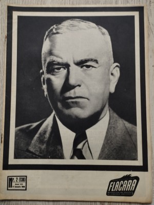 Revista Flacara - Nr. 2 / 1958 - Dr Petru Groza, Eminescu, Enescu, Orasul Stalin foto