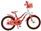 Bicicleta Volare Lovely pentru copii - Fete - 18 inch - Rosu Alb