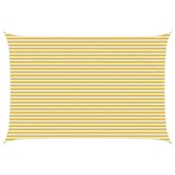 vidaXL P&acirc;nză de umbră Galben și alb 4 x 6 m HDPE 42032836