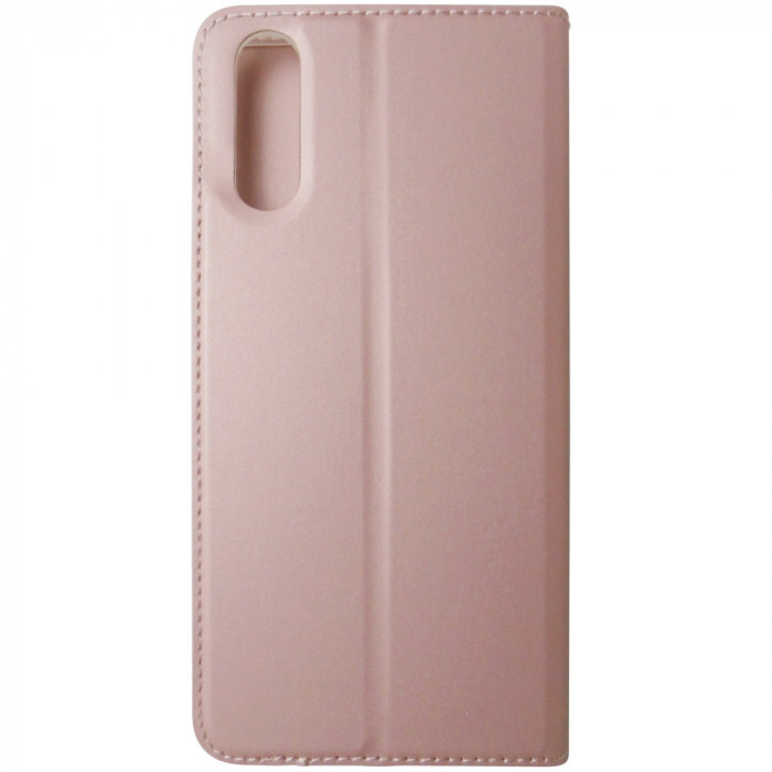 Husa tip carte cu stand Magnet Skin roz auriu pentru Huawei P20