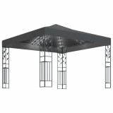 Pavilion cu sir de lumini LED, antracit, 3x3 m GartenMobel Dekor, vidaXL