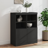 Cumpara ieftin Servantă cu lumini LED, negru, 81x37x100 cm