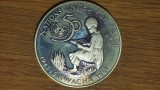 Malawi - moneda uriasa argint ⌀ 38.5 mm - 5 kwacha 1995 PROOF - Natiunile Unite, Africa