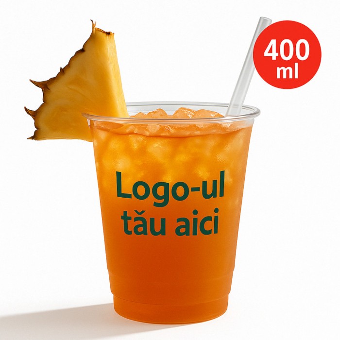 Pahare personalizate din plastic, 400 ml