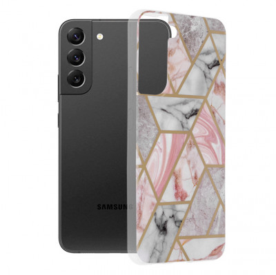 Techsuit - Marble Series - Samsung Galaxy S22 Plus roz foto