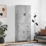 vidaXL Dulap &icirc;nalt, gri beton, 69,5x34x180, lemn compozit
