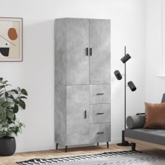 vidaXL Dulap &amp;icirc;nalt, gri beton, 69,5x34x180, lemn compozit foto