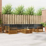 Cumpara ieftin Set de canapele de exterior 8 buc. 7-Locuri Natural si Antracit