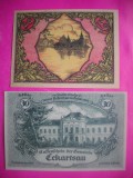HOPCT BANCNOTA NOTGELD NR 71 - ATTERSEE SI ECKARTSAU - SET 2 BUC -20 SI 30 HELLER 1920 -AUSTRIA-UNC