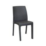 Scaun gradina plastic Vanda grafit, tip ratan, rezistent UV, 47x59x86 cm, max 150kg