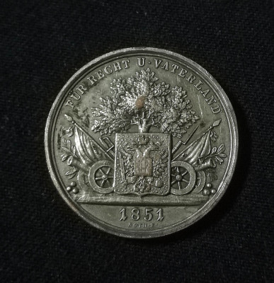 1851. Moneda Anul Nou. Neujahr Munze. New Year Coin. Franz Josef foto