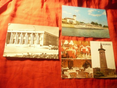 3 Ilustrate Giurgiu : 1969 (urme lipitura verso) , + 2 necirculate foto