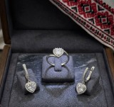 Cumpara ieftin Set din Argint 925 , zEternal Love, , Inel E i Cercei Pendulanti A n Forma de Inima cu Zirconii, 5.9g
