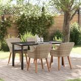 Cumpara ieftin Set de dining 5 pcs Gri deschis și Negru 160 x 80 x 74 cm