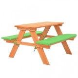 Masă cu bănci pentru picnic copii 89x79x50cm lemn masiv brad, vidaXL