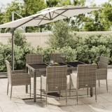VidaXL Set mobilier de grădină cu perne, 7 piese, gri, poliratan