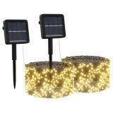 Cumpara ieftin Lumini solare, 2 buc, 2x200, LED, alb cald, interior exterior