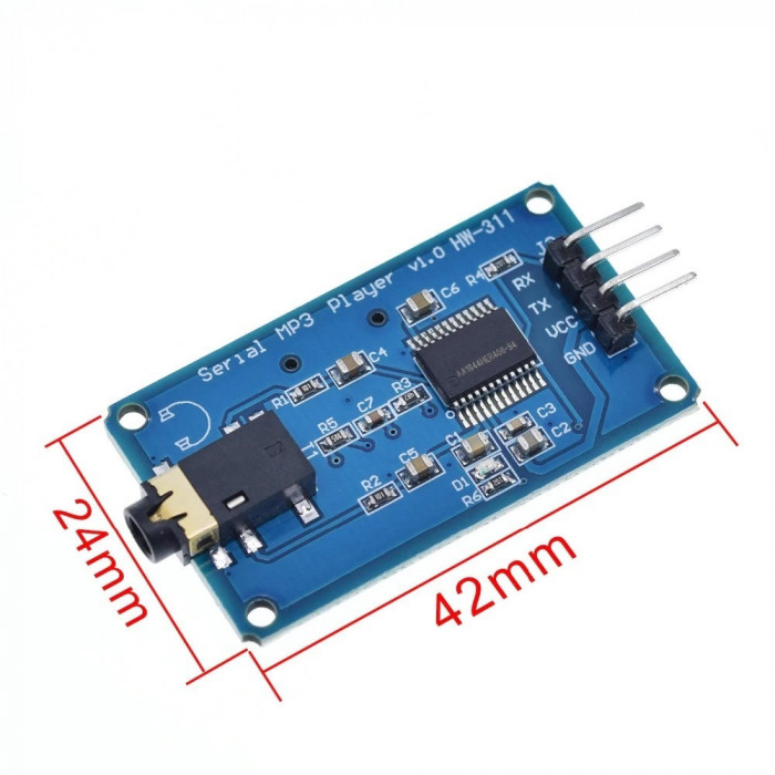 YX5300 UART Seriële Module – Set Van 5 Stuks, Ideaal Voor Audio- En MP3-projecten Met Microcontrollers