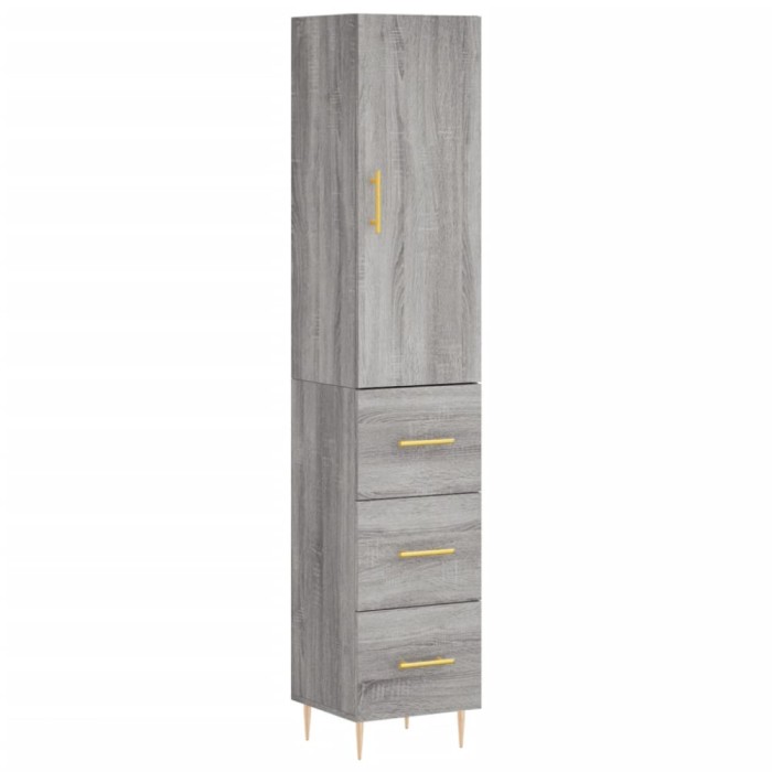 Dulap inalt, gri sonoma, 34,5x34x180 cm, lemn prelucrat