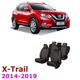 Cumpara ieftin Set huse dedicate NISSAN X-TRAIL T32 2014 - 2019 cu insertii de piele neagra