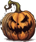 Sticker decorativ, Halloween, Portocaliu, 68 cm, 1337STK-11