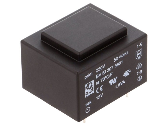 Transformator PCB 1,8VA 230V 12V