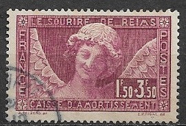 C2723 - Franta 1930 - Timbru ajutor (Sourire de Reims)stampilat