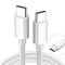 Cablu de Incarcare si Transfer Date Usb C - Usb C PD 100W Quick Charge Alb 1M