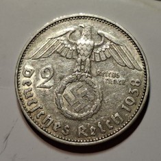 Germania Nazista 2 reichsmark 1938 E argint