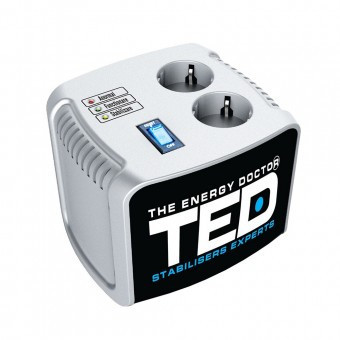Stabilizator tensiune automat Ted Electric TED-AVR1000, 1000VA, Unda sinusoidala pura, Servo foto
