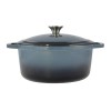 Oala Fonta Emailata Perfect Home 5.2L, Albastra, Capac, Maner Inox, 26cm. Compatibila cuptor, aragaz