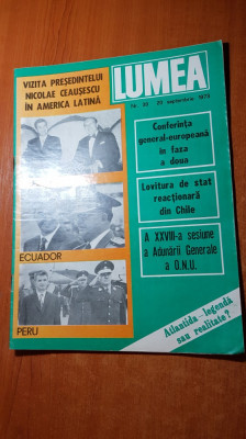 revista lumea 20 septembrie 1973-vizita lui ceausescu in columbia,ecuador, peru foto