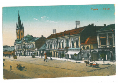 3830 - TURDA, Cluj, Market, Romania - old postcard - unused foto