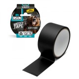 Bandă adezivă &icirc;ntărită cu material BISON Grizzly Super Strong &ndash; Neagră &ndash; 10 m