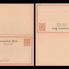 1890 Bucovina - CP bilingva dubla cu raspuns 2+2kr Franz Josef efigia la stanga