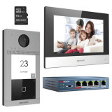 KIT videointerfon pentru o familie&#039;Wi-Fi 2.4Ghz&#039;monitor 7 inch - HIKVISION DS-KIS604-S SafetyGuard Surveillance