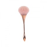 Pensula machiaj profesional, calitate extra, Flazea, Make-up profesional aplicare fond de ten pudra, 17 cm, rose gold