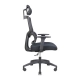 Scaun de birou ergonomic Concept, RONDI, cu spatar din plasa, suport lombar ajustabil, mecanism Synсhro, negru, Mesh
