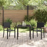 vidaXL Set de masă pentru grădină 3 pcs Negru Rattan poli 3379415