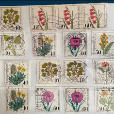 Lot de 24 de timbre tematica flora, Germania 2