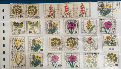 Lot de 24 de timbre tematica flora, Germania 2 foto