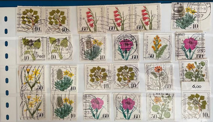 Lot de 24 de timbre tematica flora, Germania 2