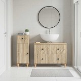 Cumpara ieftin Set de dulapuri pentru baie, 2 piese ALKMAAR Stejar Sonoma