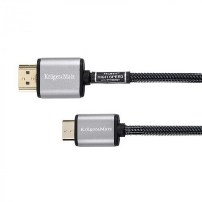 Cablu Kruger&amp;amp;Matz HDMI A - HDMI C, 1.8 m, Negru