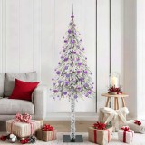 vidaXL Brad de Crăciun cu 300 LED cu suport Alb 180 cm PE și Oțel 3396235