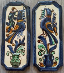 Lot doua placi decorative din ceramica Corund (Korond), Pall Magdi 2014