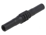 Soclu banană 4mm 15A negru nichelat izolat 63,5mm