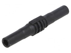Soclu banană 4mm 15A negru nichelat izolat 63,5mm
