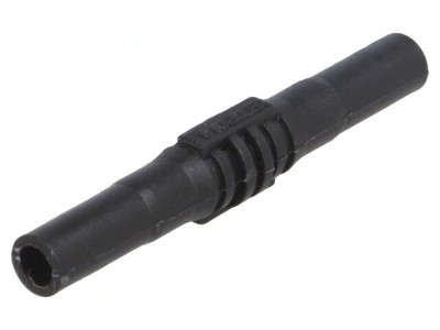 Soclu banană 4mm 15A negru nichelat izolat 63,5mm foto