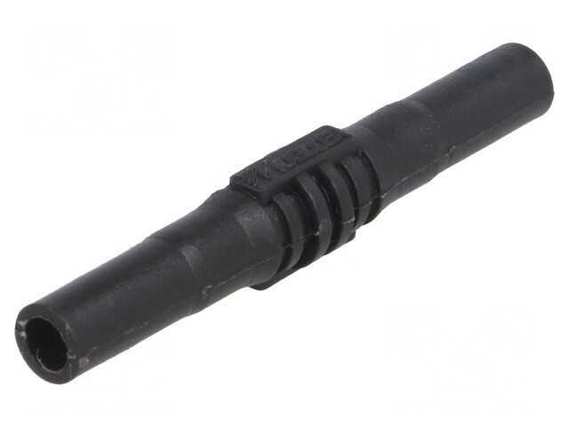 Soclu banană 4mm 15A negru nichelat izolat 63,5mm